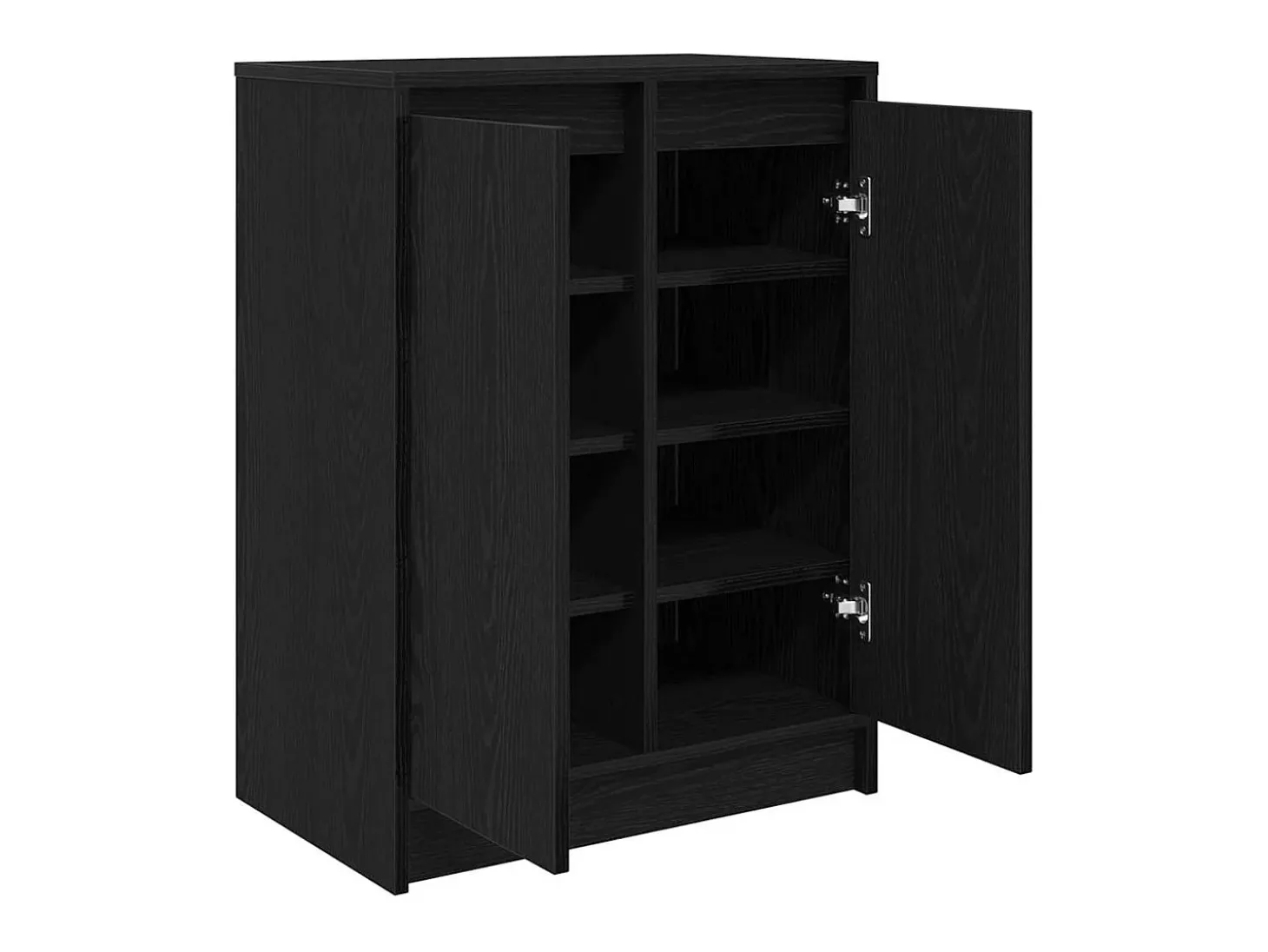 Zapatero de roble negro 57x34x76 cm madera de ingeniería