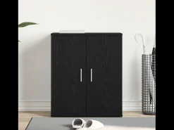 Zapatero de roble negro 60x35x70 cm fabricado en madera de ingeniería