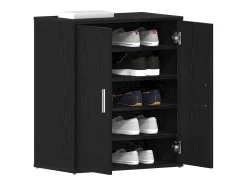 Zapatero de roble negro 60x35x70 cm fabricado en madera de ingeniería