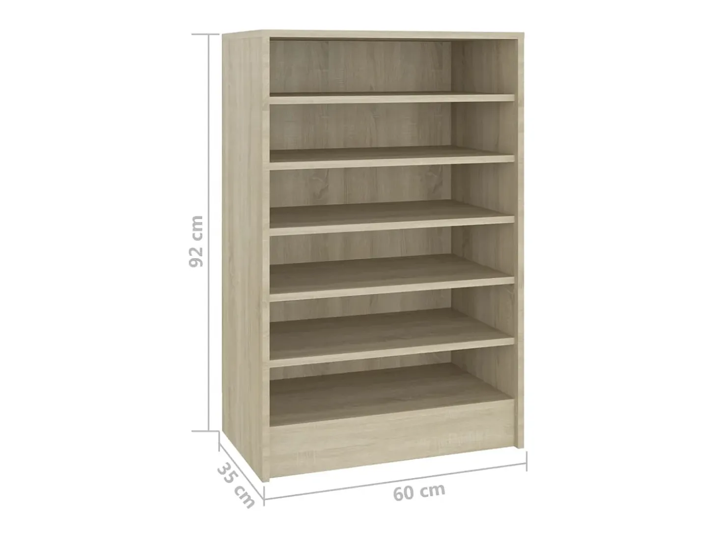 Zapatero de roble Sonoma 60x35x92 cm Madera de ingeniería