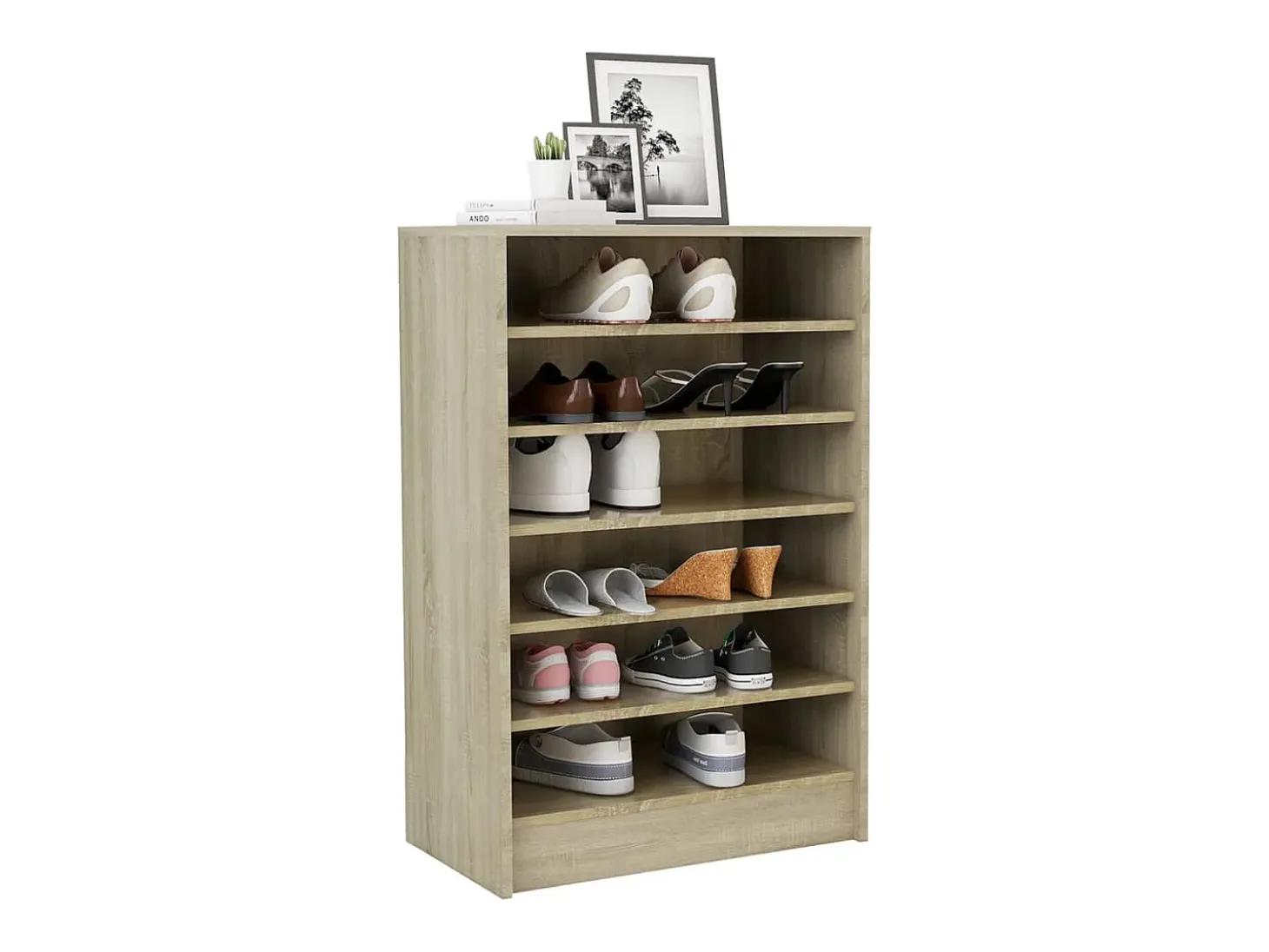 Zapatero de roble Sonoma 60x35x92 cm Madera de ingeniería