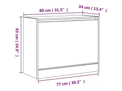 Zapatero de roble Sonoma 80x34x63 cm madera de ingeniería