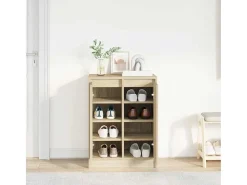 Zapatero de roble Sonoma 57x34x76 cm madera de ingeniería