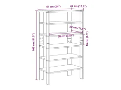 Zapatero de roble Sonoma 61x32x105cm madera de ingeniería
