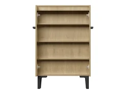 Zapatero en color madera con 2 puertas - estantes regulables 60 × 34,5 x 95 cm