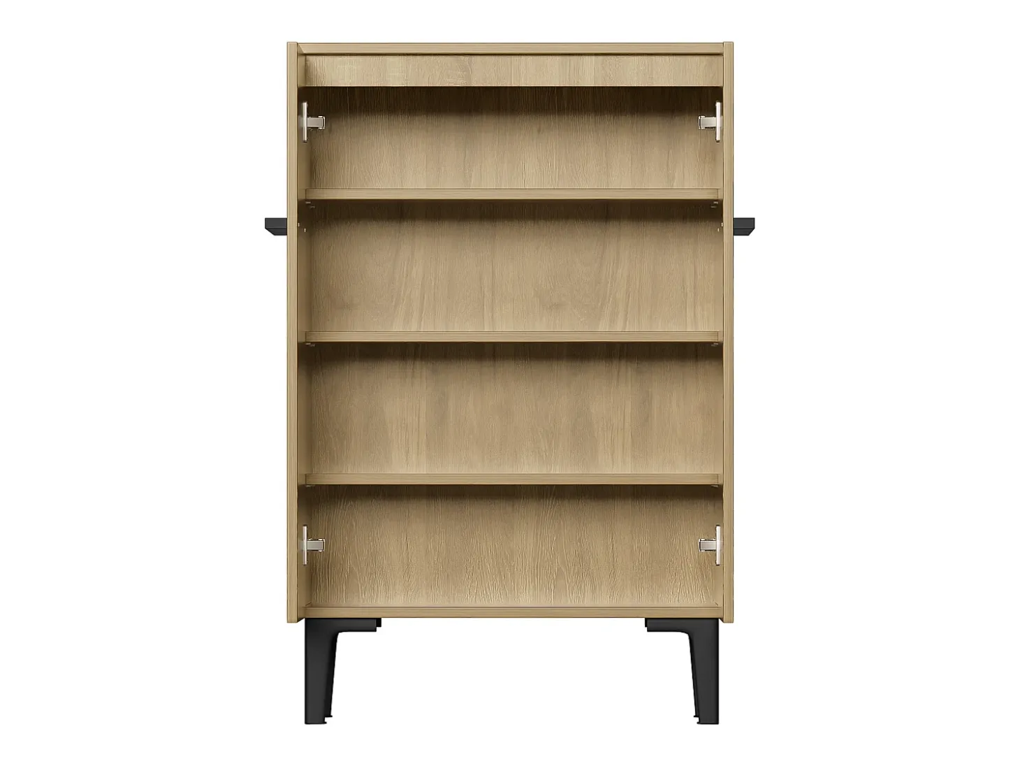 Zapatero en color madera con 2 puertas - estantes regulables 60 × 34,5 x 95 cm