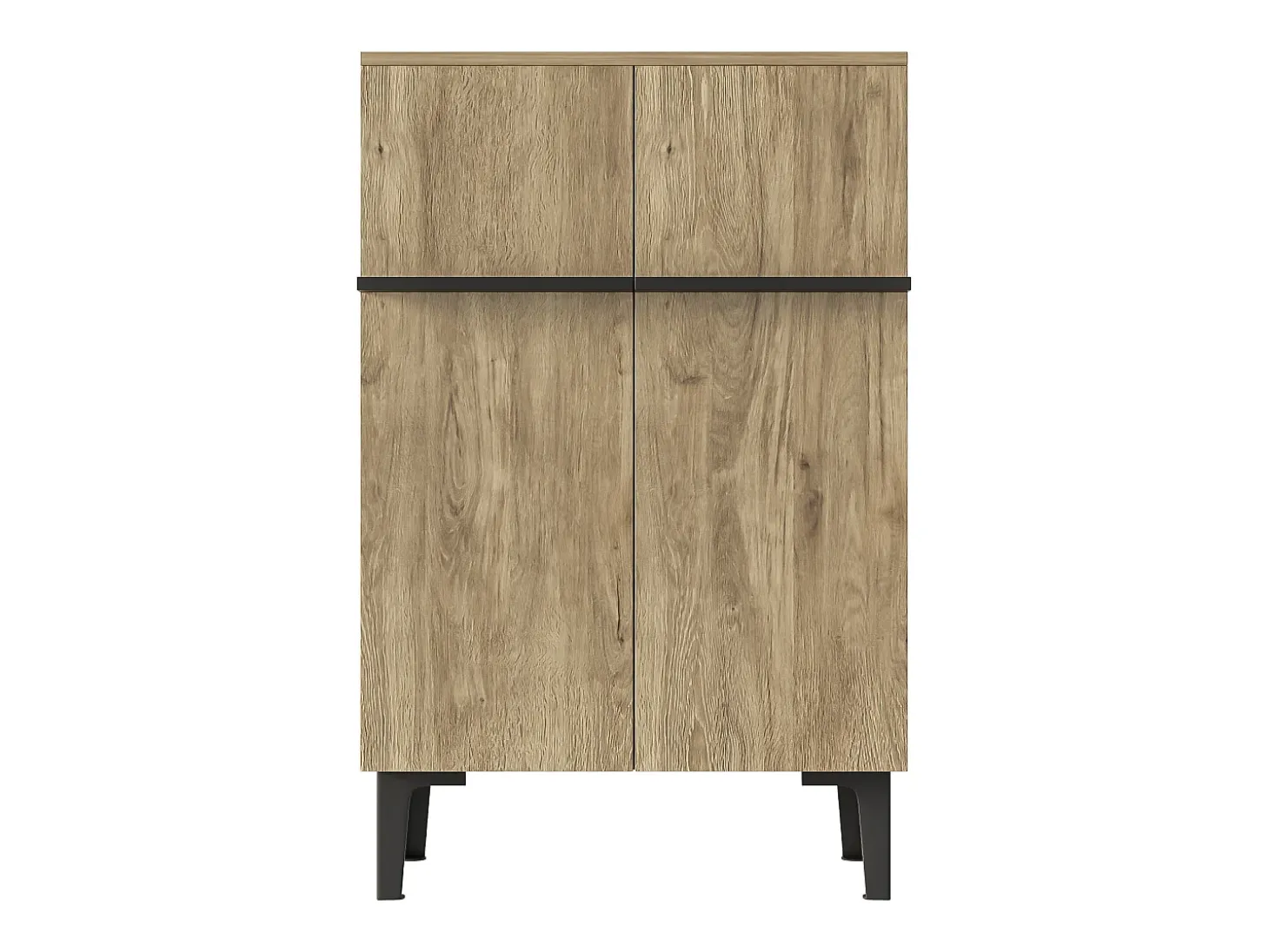 Zapatero en color madera con 2 puertas - estantes regulables 60 × 34,5 x 95 cm