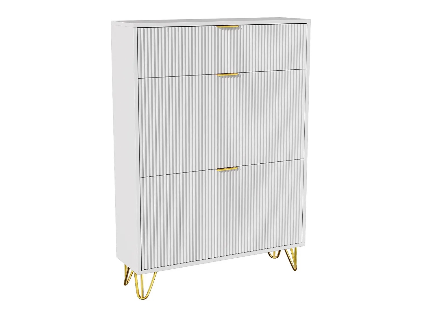 Zapatero estrecho con 3 compartimentos grandes, estante zapatero ajustable, 80 x 24 x 118,5 cm, blanco