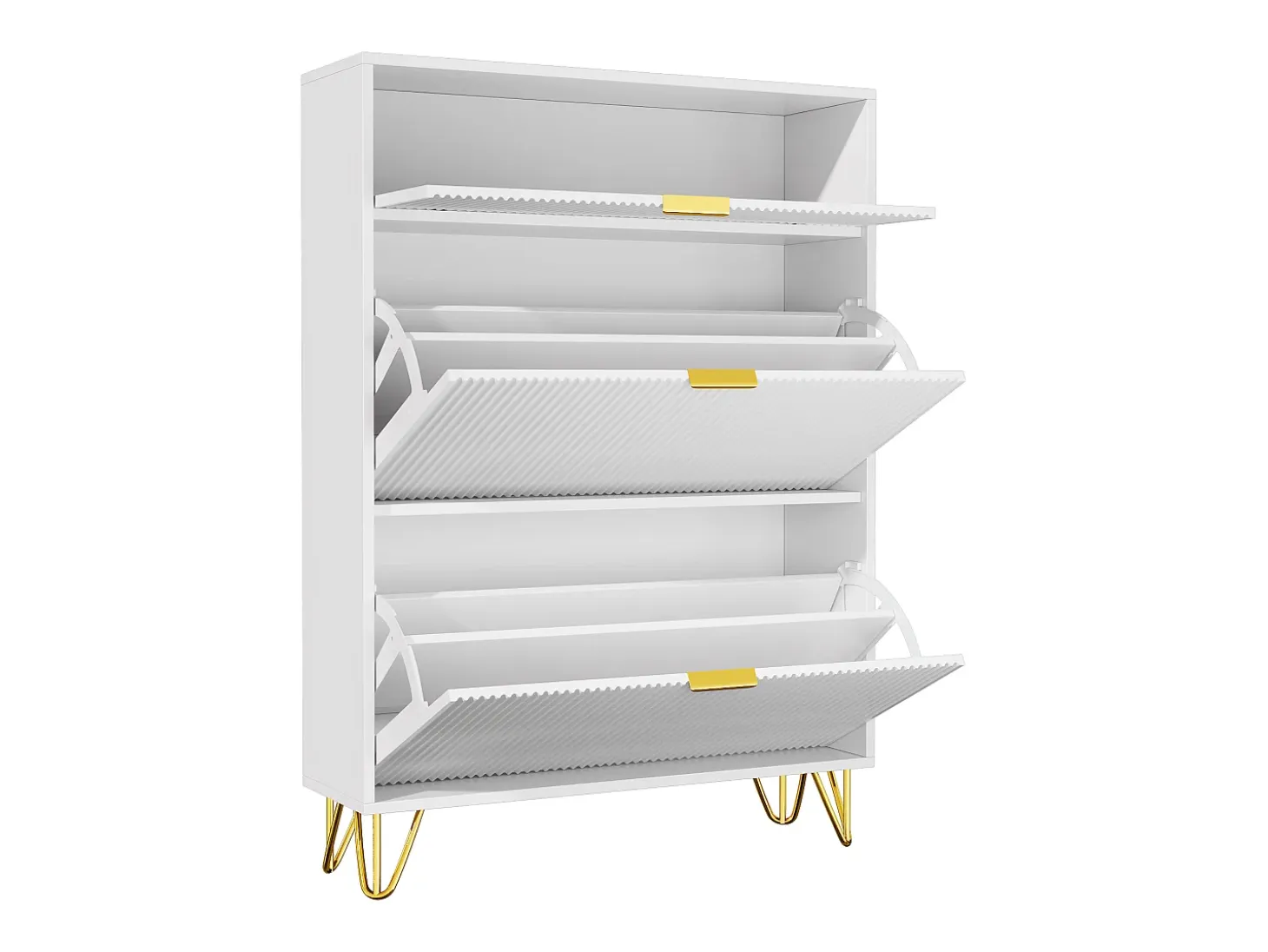 Zapatero estrecho con 3 compartimentos grandes, estante zapatero ajustable, 80 x 24 x 118,5 cm, blanco