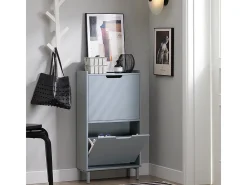 Zapatero Estrecho con 2 Solapas Organizador para Zapatos de Entrada 50 x 19 x 90 cm Gris FSR151-HG SoBuy ES