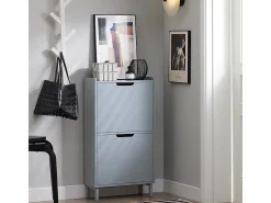 Zapatero Estrecho con 2 Solapas Organizador para Zapatos de Entrada 50 x 19 x 90 cm Gris FSR151-HG SoBuy ES