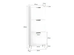 Zapatero Estrecho con 3 Solapas Organizador para Zapatos de Entrada 50 x 19 x 129 cm Blanco FSR151-H-W SoBuy ES