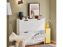 Zapatero Estrecho con 4 Solapas Organizador FSR177-L-W SoBuy ES