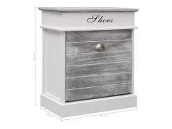 Zapatero gris 50 x 28 x 58 cm madera de paulownia