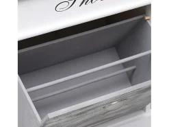 Zapatero gris 50 x 28 x 58 cm madera de paulownia