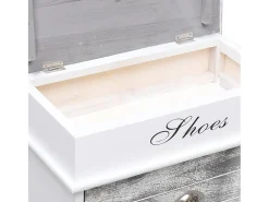 Zapatero gris 50 x 28 x 58 cm madera de paulownia