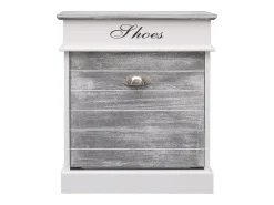 Zapatero gris 50 x 28 x 58 cm madera de paulownia