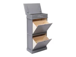 Zapatero gris 50 x 28 x 98 cm madera de paulownia