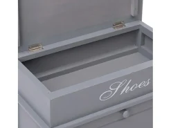 Zapatero gris 50 x 28 x 58 cm madera de paulownia