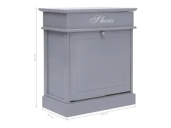 Zapatero gris 50 x 28 x 58 cm madera de paulownia