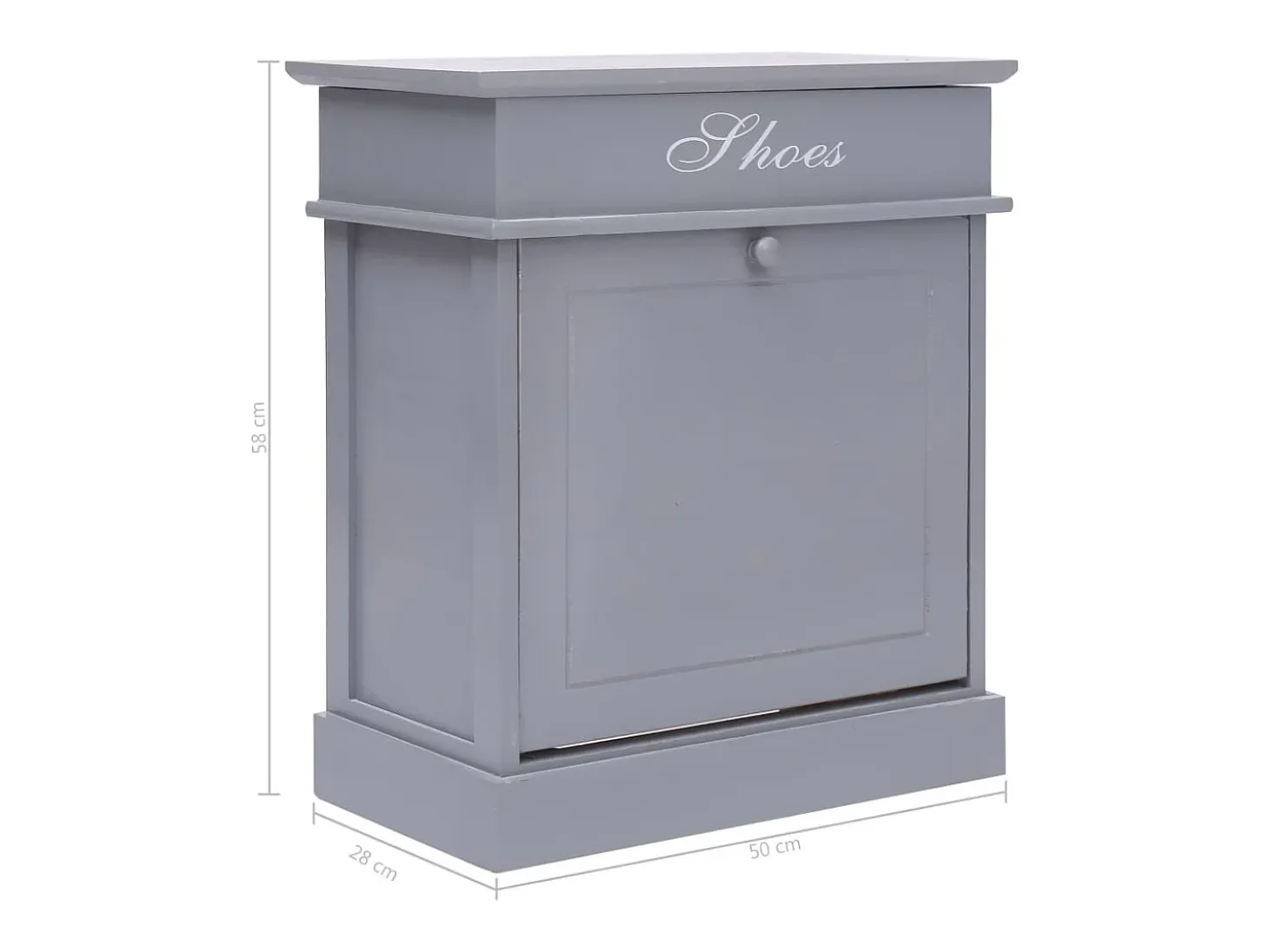 Zapatero gris 50 x 28 x 58 cm madera de paulownia