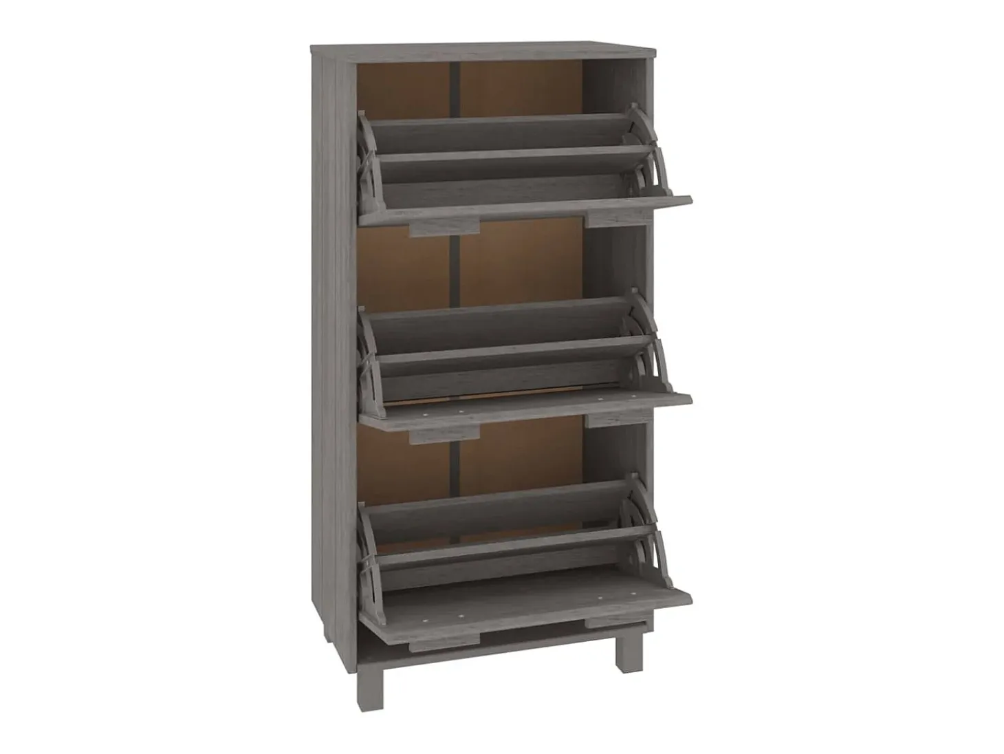 Zapatero Gris Claro 59,5x35x117 cm Pino Macizo