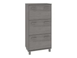 Zapatero Gris Claro 59,5x35x117 cm Pino Macizo