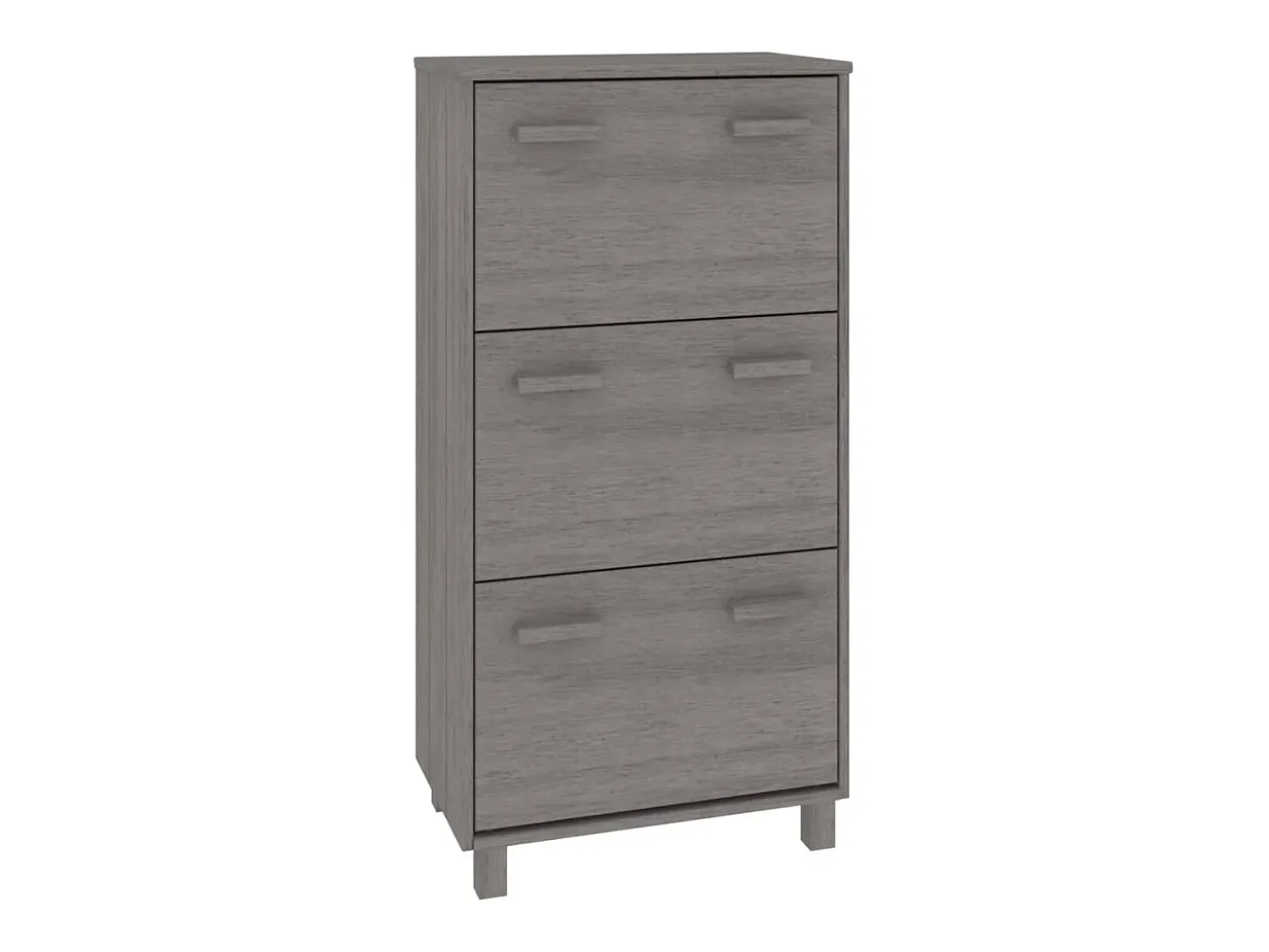 Zapatero Gris Claro 59,5x35x117 cm Pino Macizo