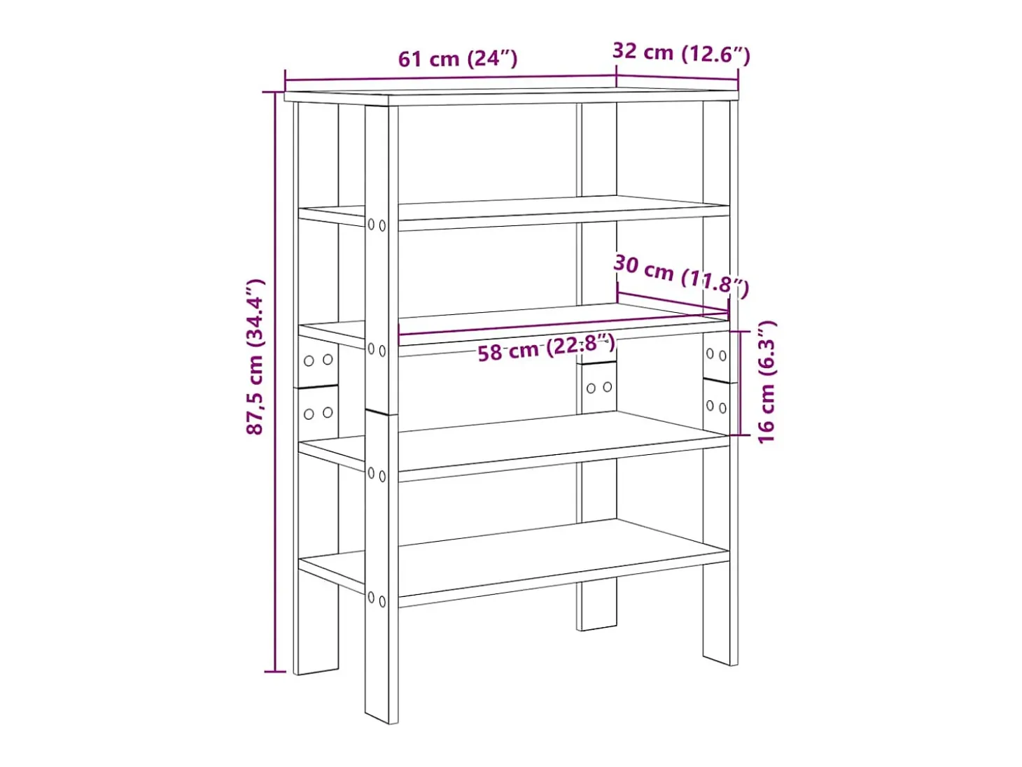Zapatero gris hormigón 61x32x87,5 cm madera de ingeniería