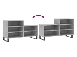 Zapatero gris hormigón 102x36x60 cm Madera de ingeniería