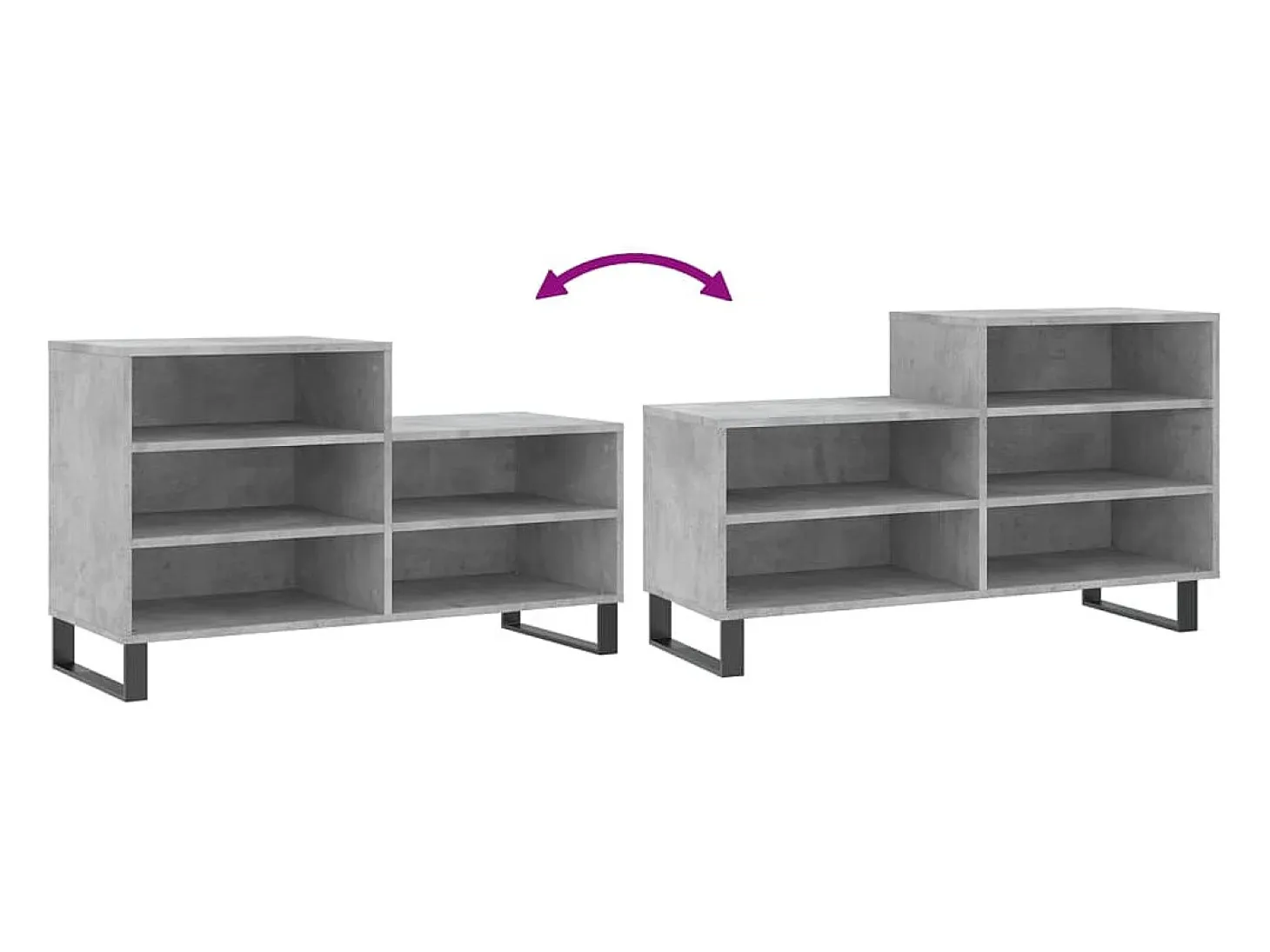 Zapatero gris hormigón 102x36x60 cm Madera de ingeniería
