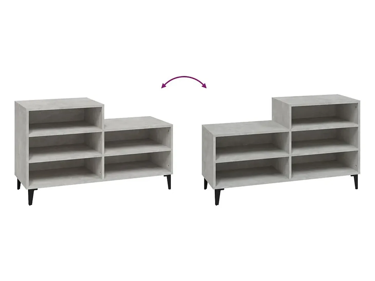 Zapatero gris hormigón 102x36x60 cm Madera de ingeniería