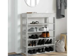 Zapatero gris hormigón 80x30x98 cm madera de ingeniería