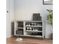 Zapatero gris hormigón 102x36x60 cm Madera de ingeniería