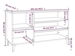 Zapatero gris hormigón 102x36x60 cm Madera de ingeniería