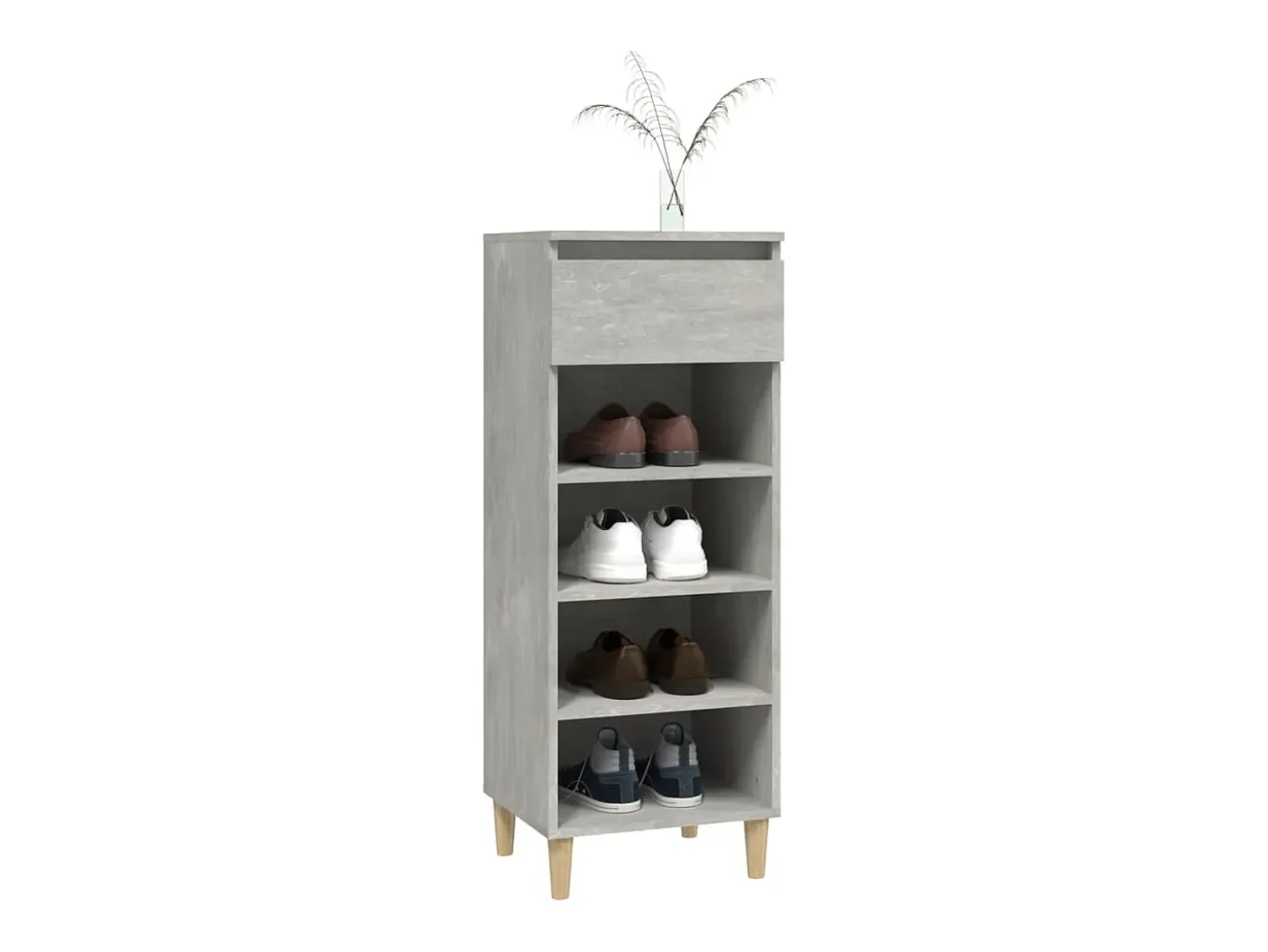 Zapatero gris hormigón 40x36x105 cm Madera de ingeniería