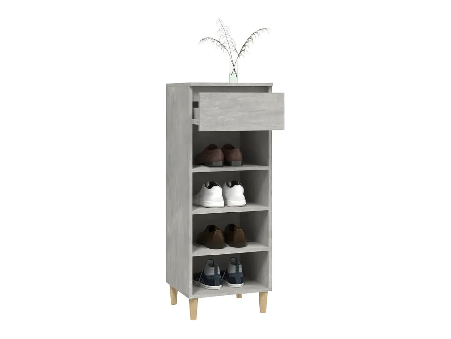 Zapatero gris hormigón 40x36x105 cm Madera de ingeniería