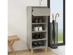 Zapatero gris hormigón 40x36x105 cm Madera de ingeniería