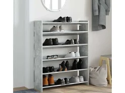 Zapatero gris hormigón 80x25x100 cm madera de ingeniería