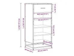 Zapatero gris Sonoma 48x38x97,5 cm madera de ingeniería