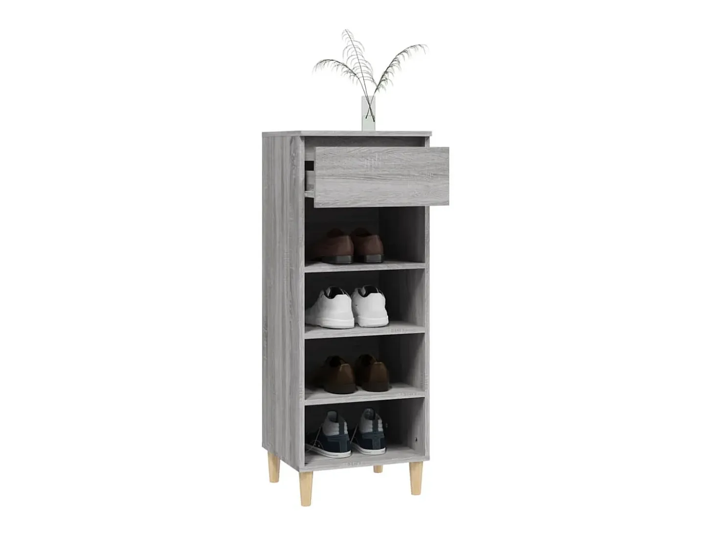 Zapatero gris Sonoma 40x36x105 cm Madera de ingeniería