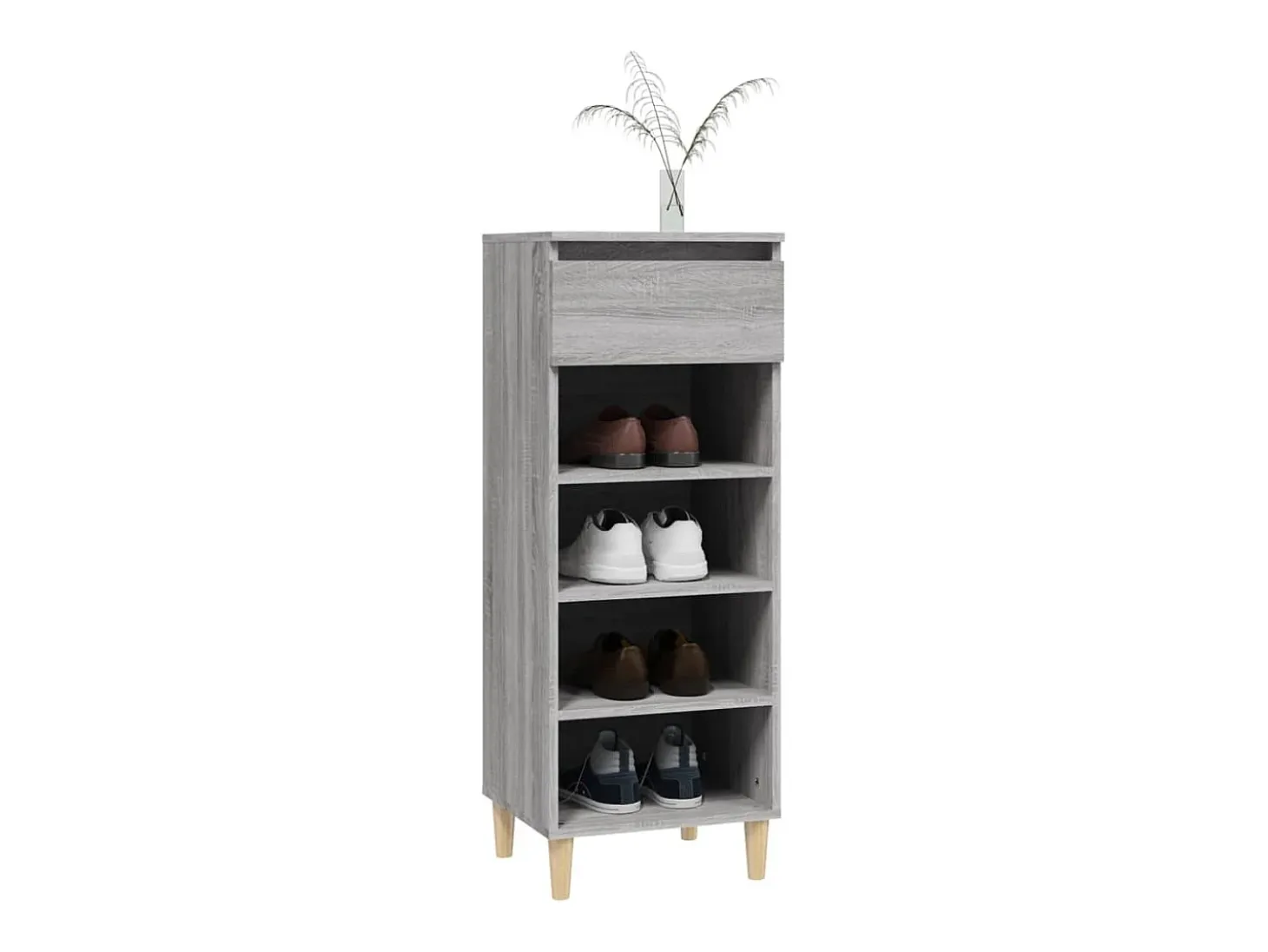 Zapatero gris Sonoma 40x36x105 cm Madera de ingeniería