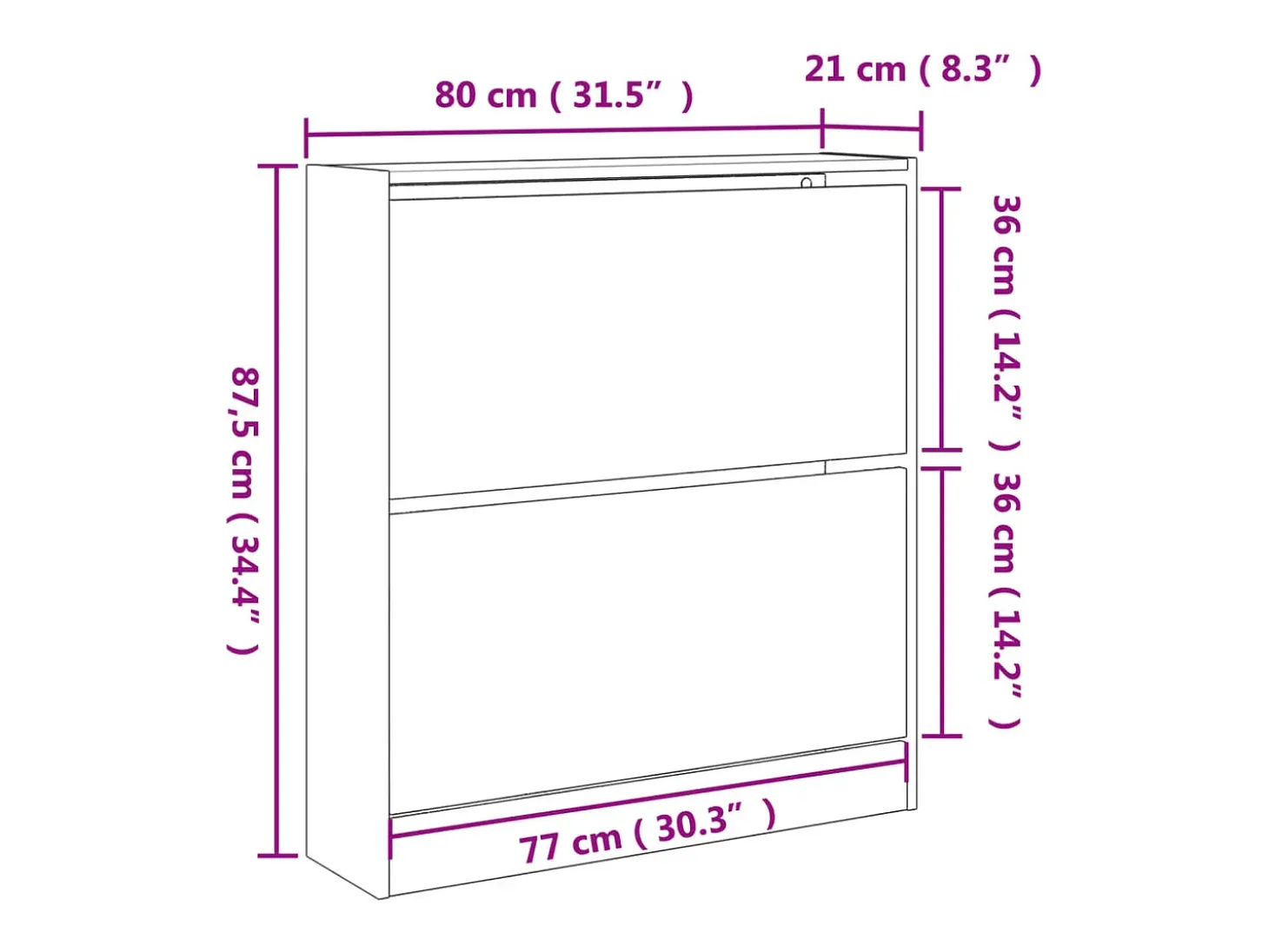 Zapatero gris Sonoma 80x21x87,5cm madera de ingeniería