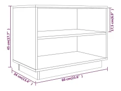 Zapatero gris 60x34x45 cm Madera maciza de pino
