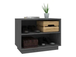 Zapatero gris 60x34x45 cm Madera maciza de pino
