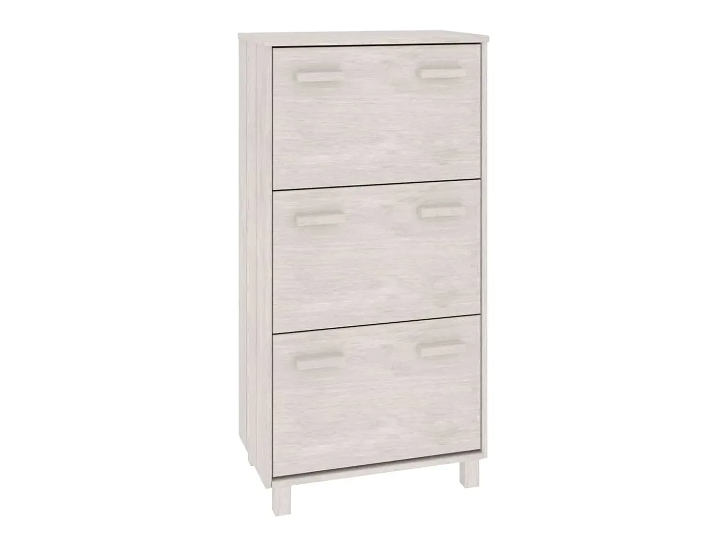 Zapatero HAMAR madera maciza de pino blanca 59,5x35x117 cm ES805683