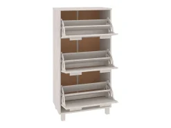 Zapatero HAMAR madera maciza de pino blanca 59,5x35x117 cm ES805683