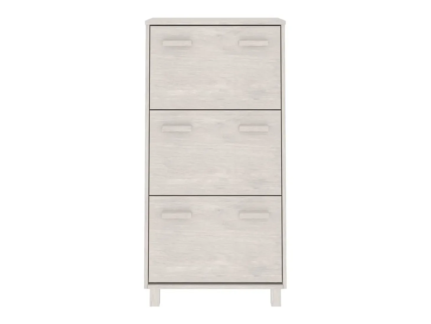 Zapatero HAMAR madera maciza de pino blanca 59,5x35x117 cm ES805683