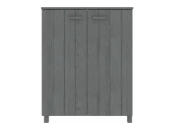 Zapatero HAMAR madera maciza pino gris oscuro 85x40x108 cm ES919647