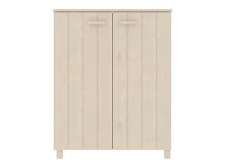 Zapatero HAMAR madera pino maciza marrón miel 85x40x108 cm ES125980